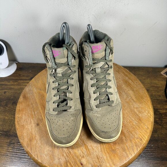 Nike Dunk Sky Hi Olive Green Hidden Wedge Women's Size 8 Shoe 528899-200 - Picture 2 of 8